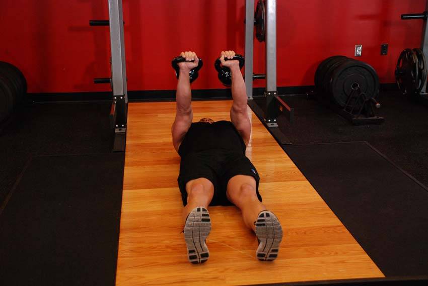 Alternating Floor Press — Kettlebell Chest exercise demonstration