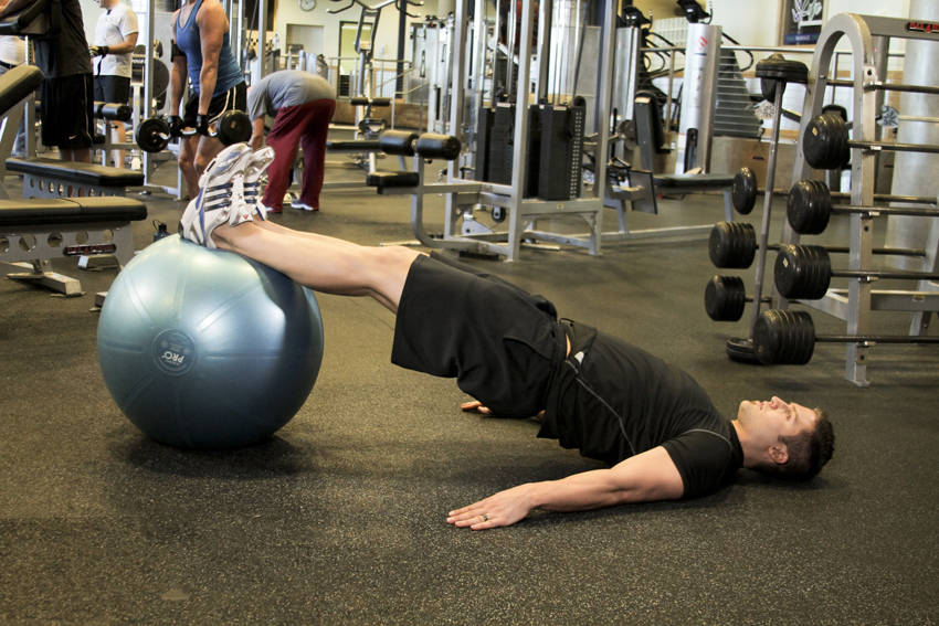 Ball Leg Curl — Stability Ball Hamstrings exercise demonstration