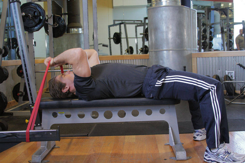 Band Skull Crusher — Band Triceps exercise demonstration