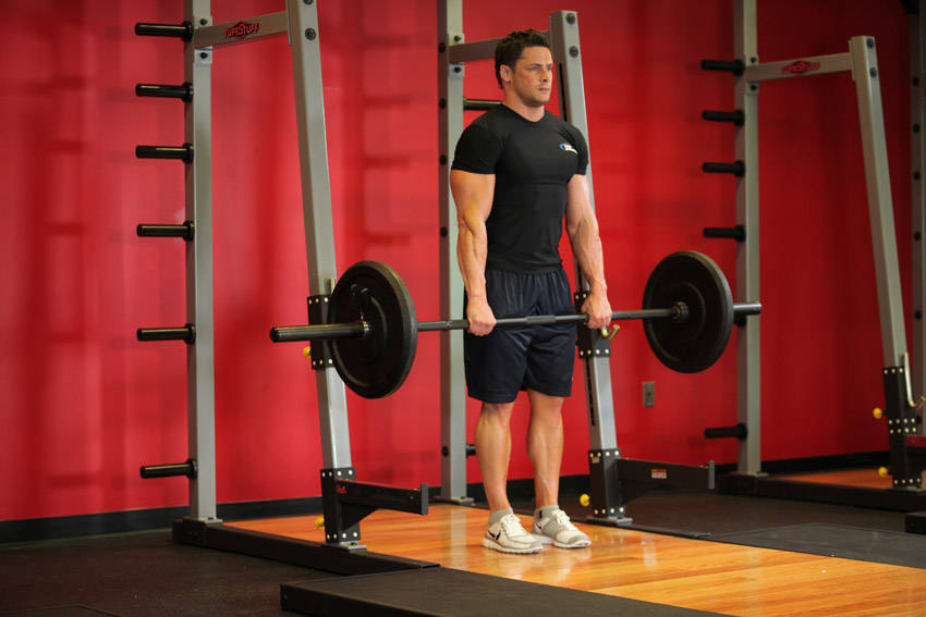 Barbell Shrug — Barbell Trapezius exercise demonstration