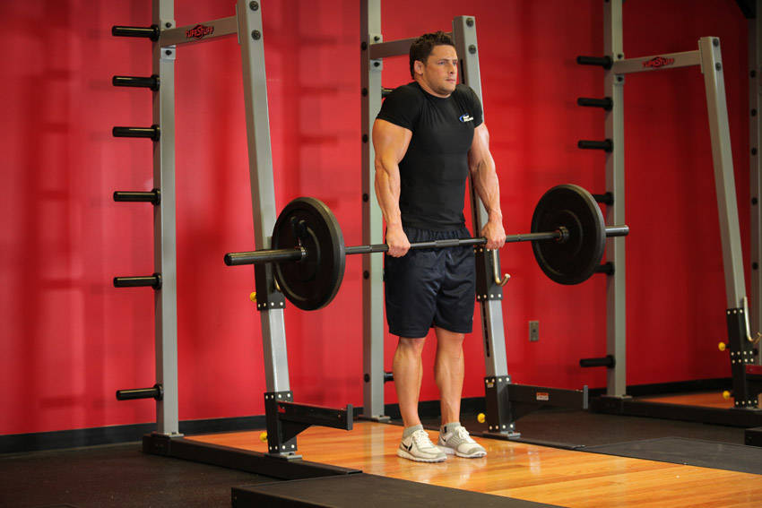 Barbell Shrug — Barbell Trapezius exercise demonstration