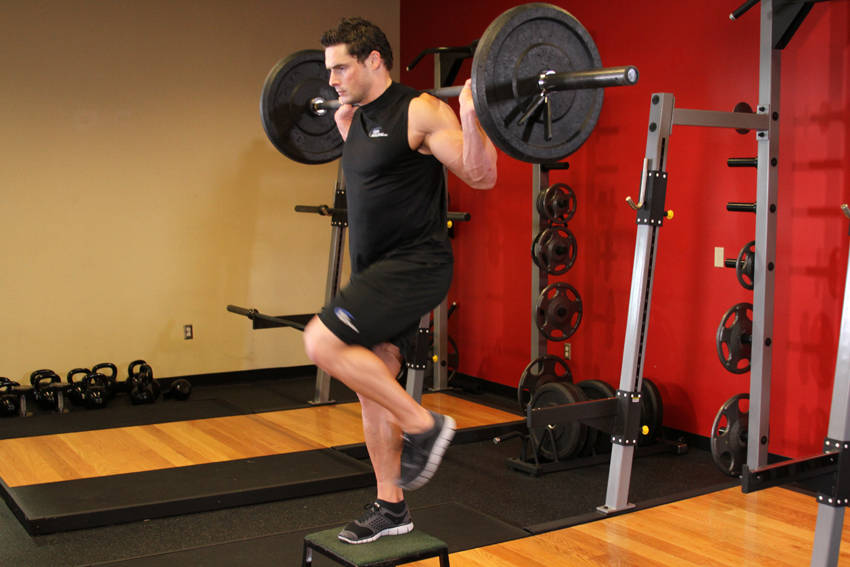 Barbell Step Ups — Barbell Quadriceps exercise demonstration