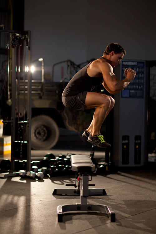 Bench Jump — Body Weight Quadriceps exercise demonstration