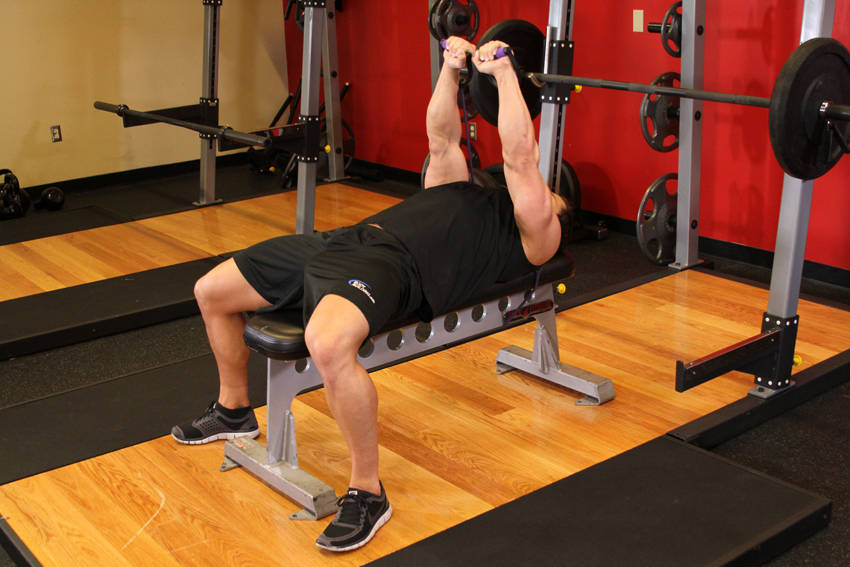 Bench Press - With Bands — Band Chest exercise demonstration