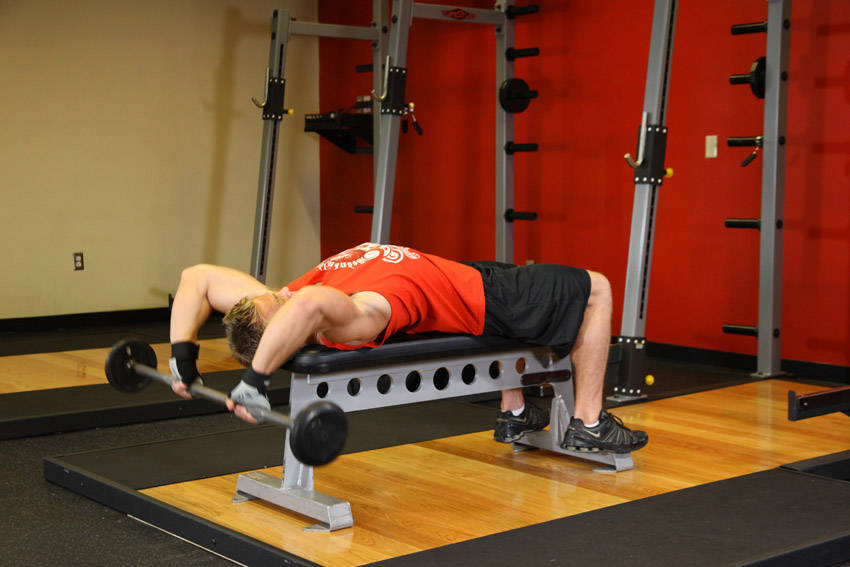 Bent-Arm Barbell Pullover — Barbell Lats exercise demonstration