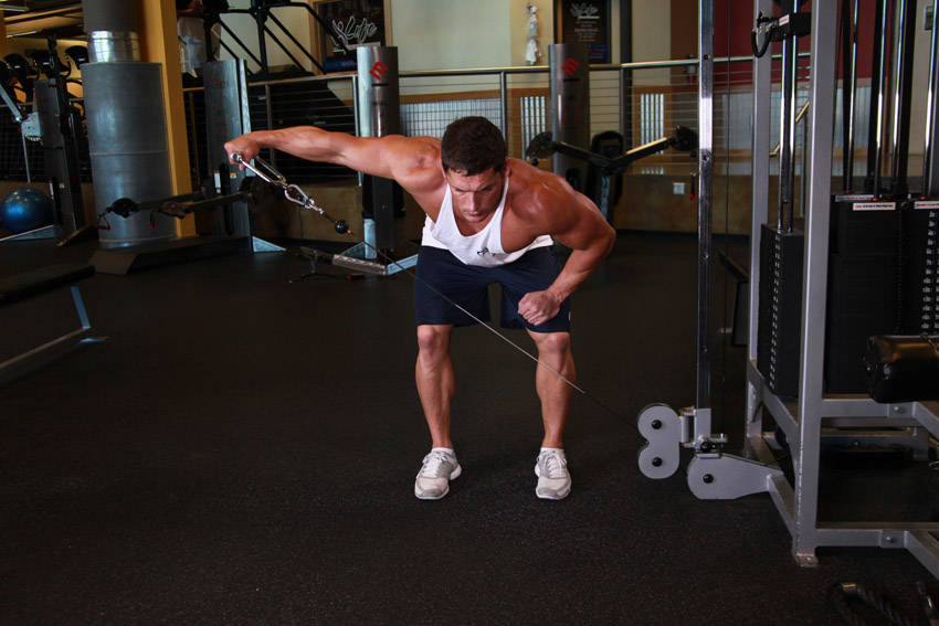 Bent Over Low-Pulley Side Lateral — Cable Shoulders exercise demonstration