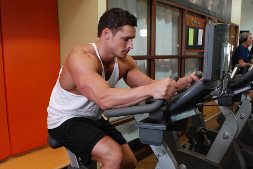 Bicycling, Stationary — Machine Quadriceps exercise demonstration
