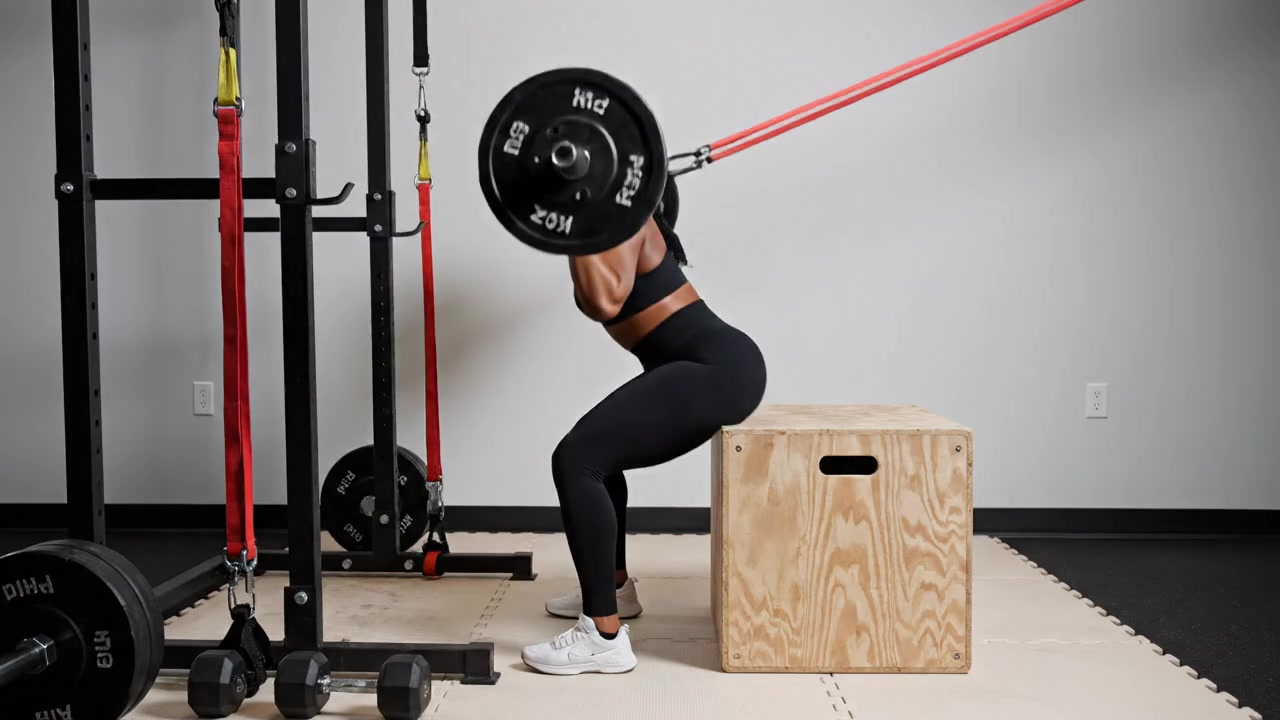 Box Squat with Bands
