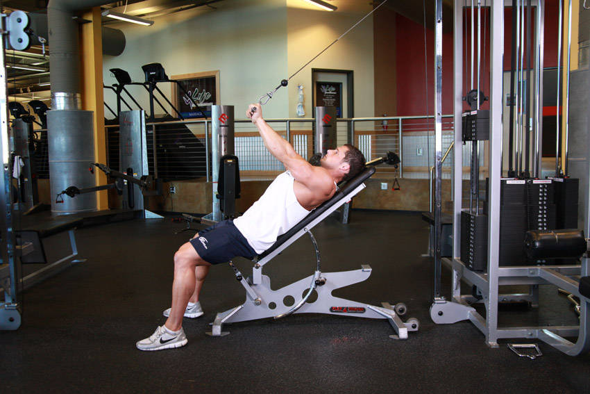 Cable Incline Triceps Extension — Cable Triceps exercise demonstration