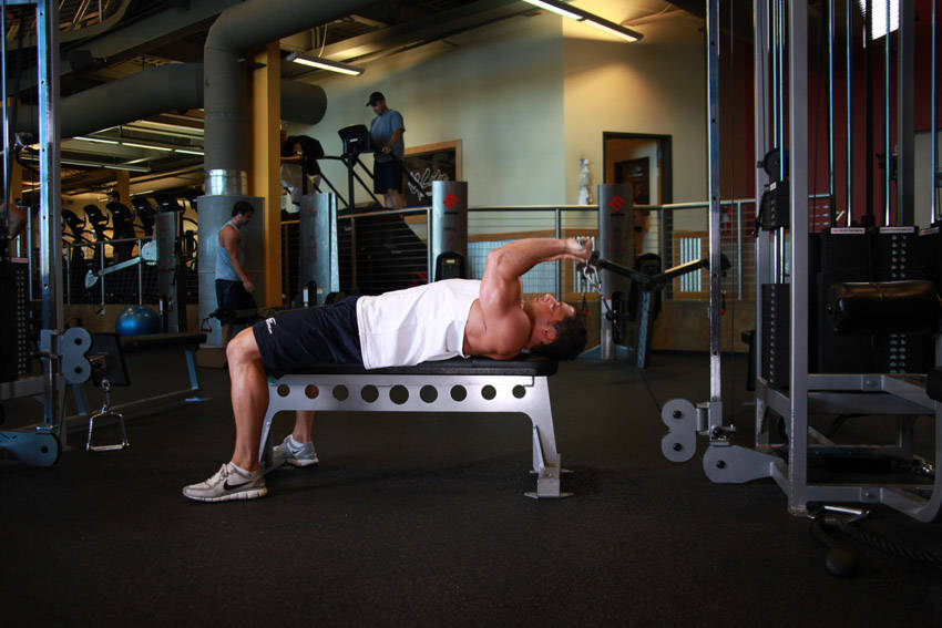 Cable Lying Triceps Extension — Cable Triceps exercise demonstration