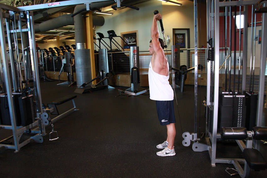 Cable Rope Overhead Triceps Extension — Cable Triceps exercise demonstration