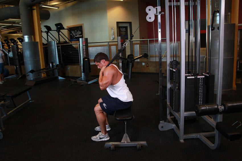 Cable Seated Crunch — Cable Abdominals exercise demonstration