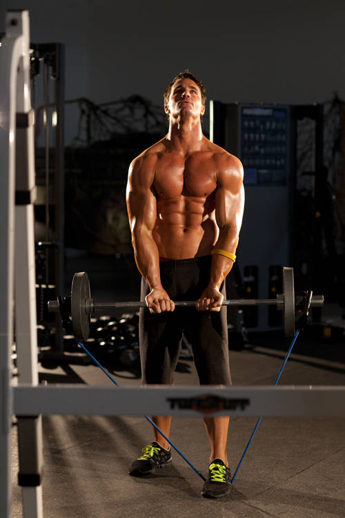 Close-Grip EZ-Bar Curl with Band — EZ Barbell Biceps exercise demonstration
