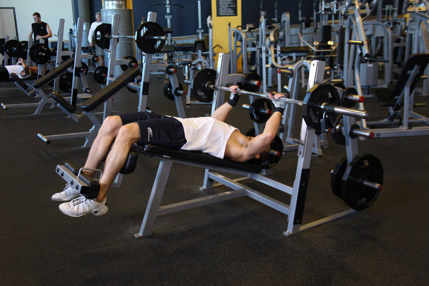 Decline Barbell Bench Press — Barbell Chest exercise demonstration