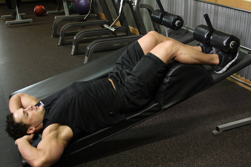 Decline Crunch — Body Weight Abdominals exercise demonstration