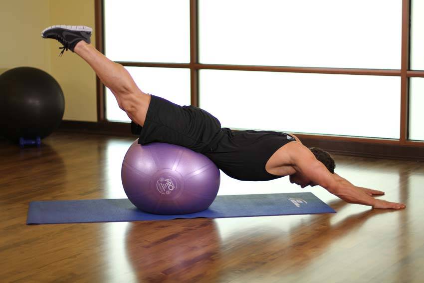Downward Facing Balance — Stability Ball Glutes exercise demonstration