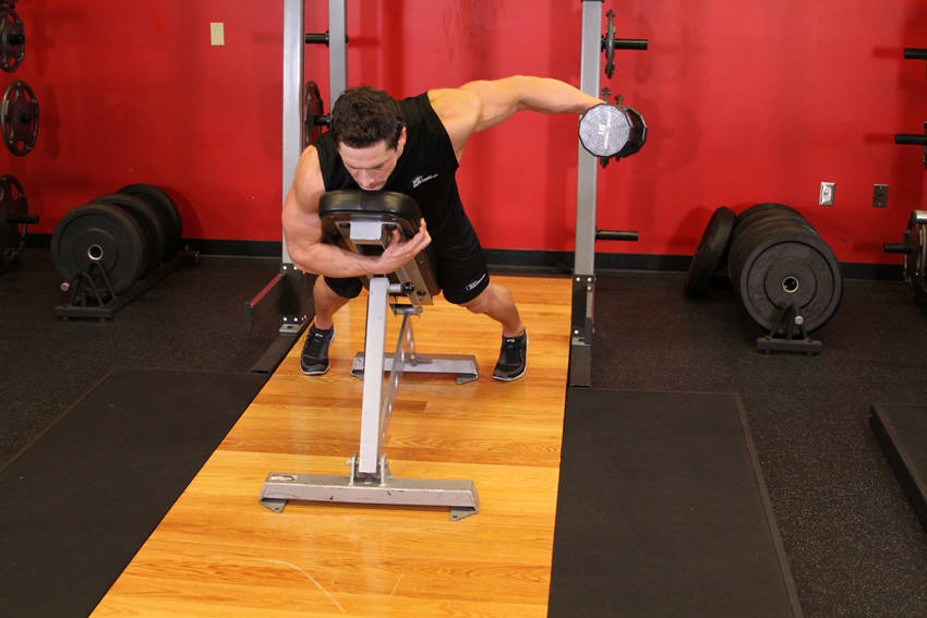 Dumbbell Lying One-Arm Rear Lateral Raise — Dumbbell Shoulders exercise demonstration