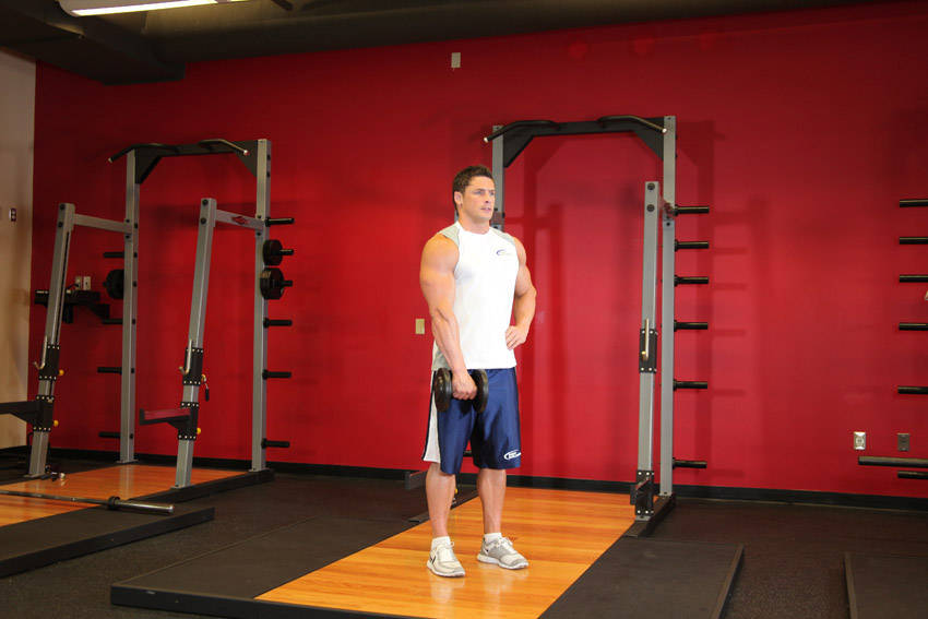 Dumbbell One-Arm Upright Row — Dumbbell Shoulders exercise demonstration