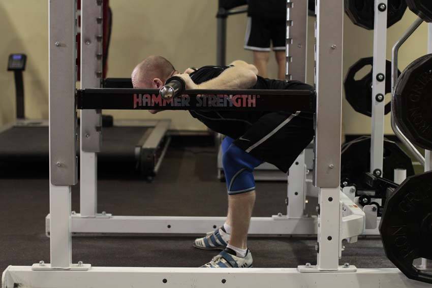 Good Morning off Pins — Barbell Hamstrings exercise demonstration