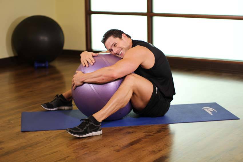 Hug A Ball — Stability Ball Lower Back exercise demonstration