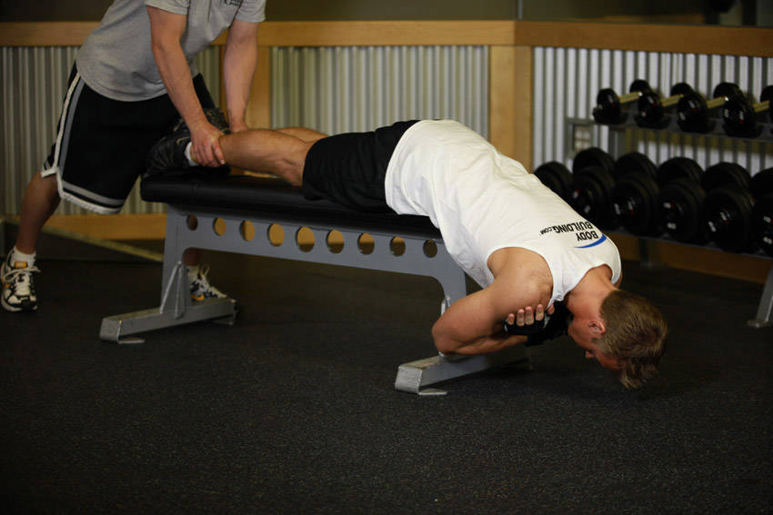 Hyperextensions With No Hyperextension Bench — Body Weight Lower Back exercise demonstration