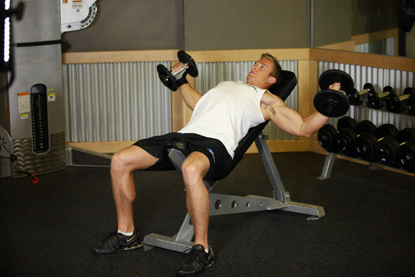 Incline Dumbbell Flyes — Dumbbell Chest exercise demonstration