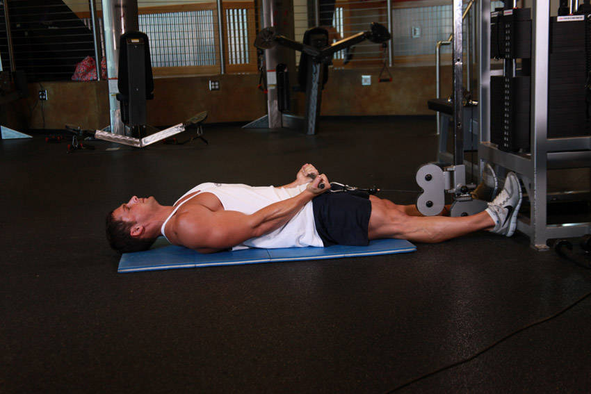 Lying Cable Curl — Cable Biceps exercise demonstration