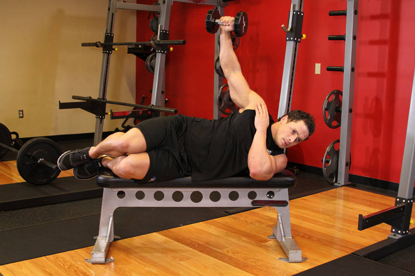 Lying One-Arm Lateral Raise — Dumbbell Shoulders exercise demonstration