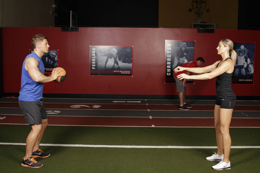 Medicine Ball Chest Pass — Medicine Ball Chest exercise demonstration