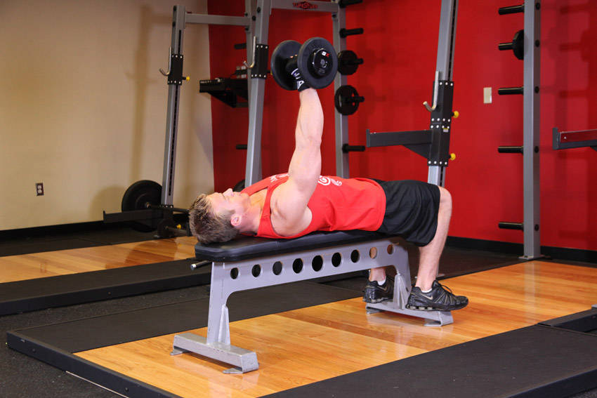 One Arm Dumbbell Bench Press — Dumbbell Chest exercise demonstration
