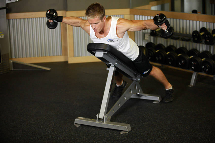 Reverse Flyes With External Rotation — Dumbbell Shoulders exercise demonstration
