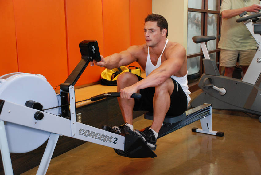 Rowing, Stationary — Machine Quadriceps exercise demonstration