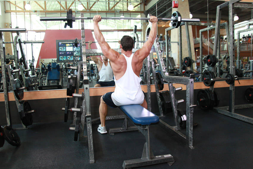 Seated Barbell Military Press — Barbell Shoulders exercise demonstration
