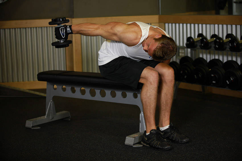 Seated Bent-Over One-Arm Dumbbell Triceps Extension — Dumbbell Triceps exercise demonstration