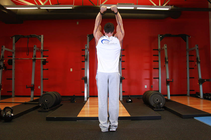 Shoulder Press - With Bands — Band Shoulders exercise demonstration