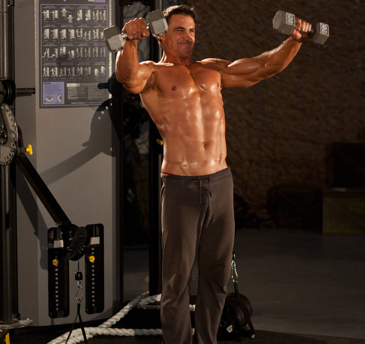 Side Laterals to Front Raise — Dumbbell Shoulders exercise demonstration