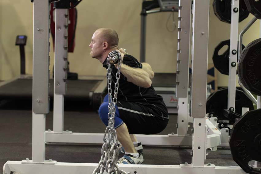 Squat with Chains — Barbell Quadriceps exercise demonstration