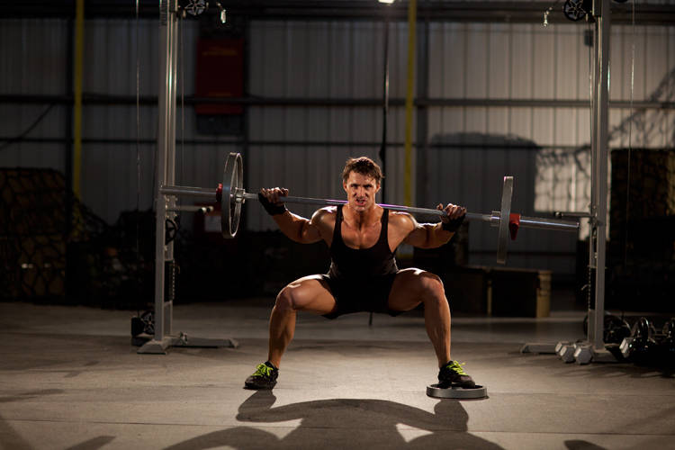 Squat with Plate Movers — Barbell Quadriceps exercise demonstration