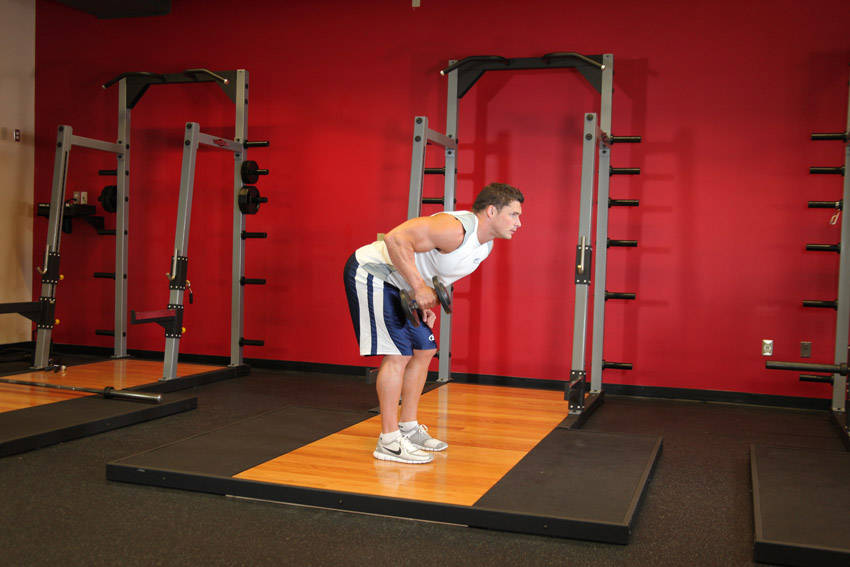 Standing Bent-Over One-Arm Dumbbell Triceps Extension — Dumbbell Triceps exercise demonstration