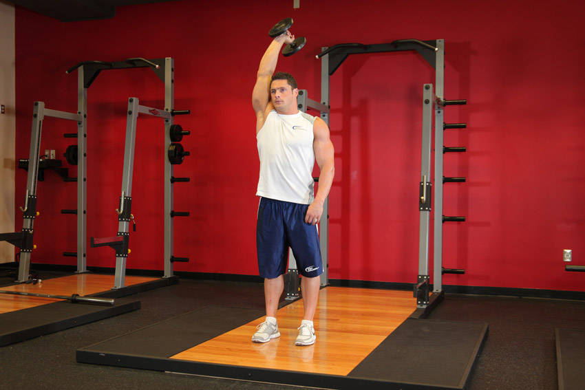 Standing One-Arm Dumbbell Triceps Extension — Dumbbell Triceps exercise demonstration