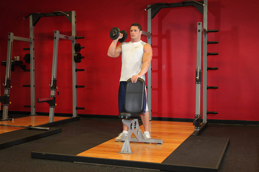 Standing Palm-In One-Arm Dumbbell Press — Dumbbell Shoulders exercise demonstration