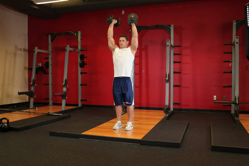 Standing Palms-In Dumbbell Press — Dumbbell Shoulders exercise demonstration