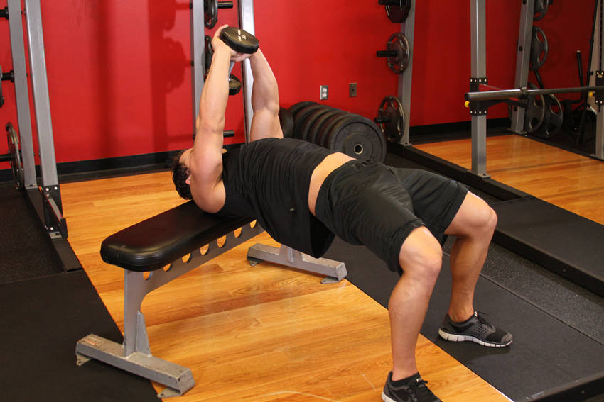 Straight-Arm Dumbbell Pullover — Dumbbell Chest exercise demonstration