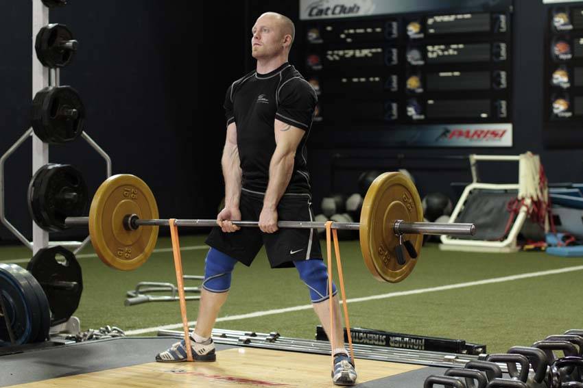 Sumo Deadlift with Bands — Barbell Hamstrings exercise demonstration
