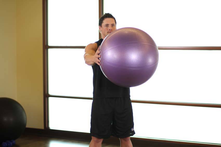 Torso Rotation — Stability Ball Abdominals exercise demonstration
