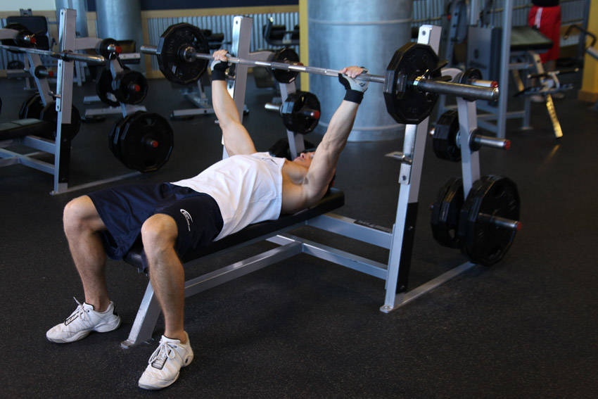 Wide-Grip Barbell Bench Press — Barbell Chest exercise demonstration