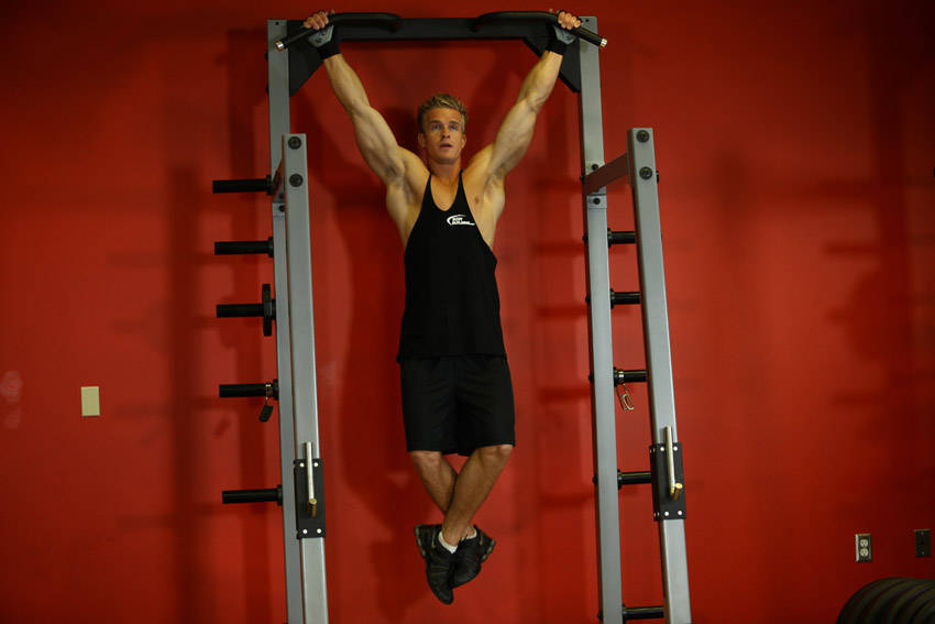 Wide-Grip Rear Pull-Up — Body Weight Lats exercise demonstration